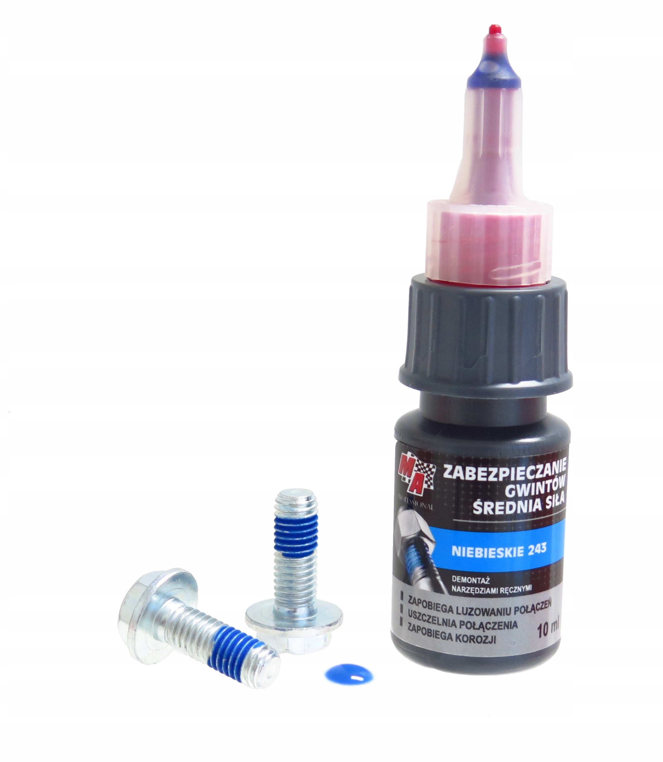 MA PROFESSIONAL - Środek do Zabezpieczenia gwintów Niebieski - Średni 10ml luz