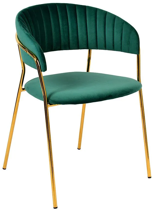 Zielone tapicerowane krzesło welurowe w stylu glamour H7-F48