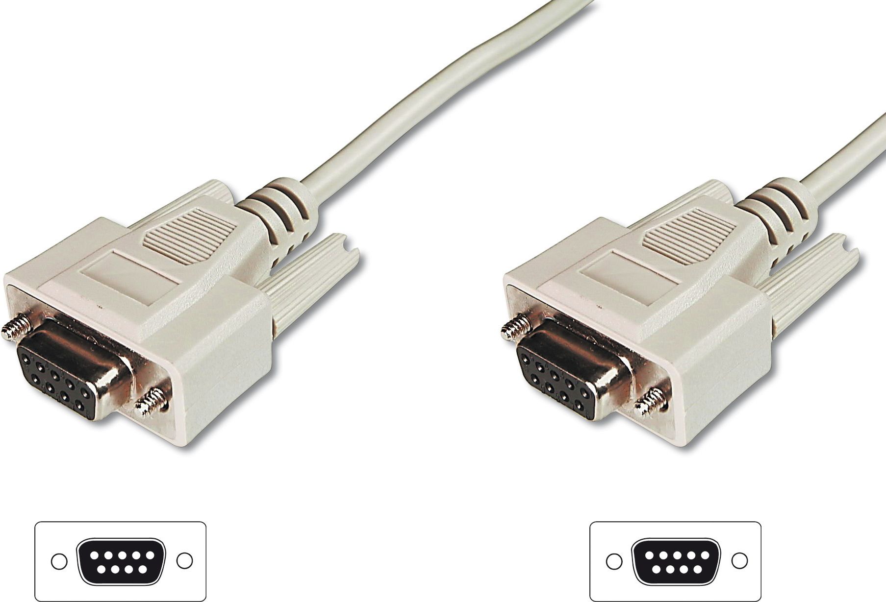 Digitus DB-9 - DB-9, 2m, Beżowy AK-610106-020-E