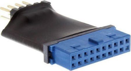 Intos USB 19 pin - USB 9 pin, Czarny 33449L