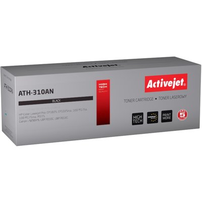 Toner Activejet ATH-310AN do drukarek HP, Canon, Zamiennik HP 126A CE310A, Canon CRG-729B;  Premium;  1200 stron;  czarny.  paczkomatem od 599zł
