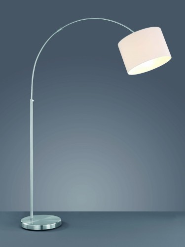 Trio Leuchten Lampa podłogowa łuk stal z białym kloszem - Hotel
