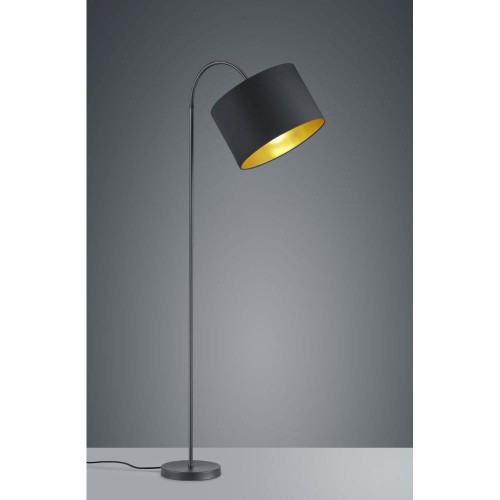 Trio Leuchten hostel lampa stojąca, metal, czarny mat/złoty 408290179