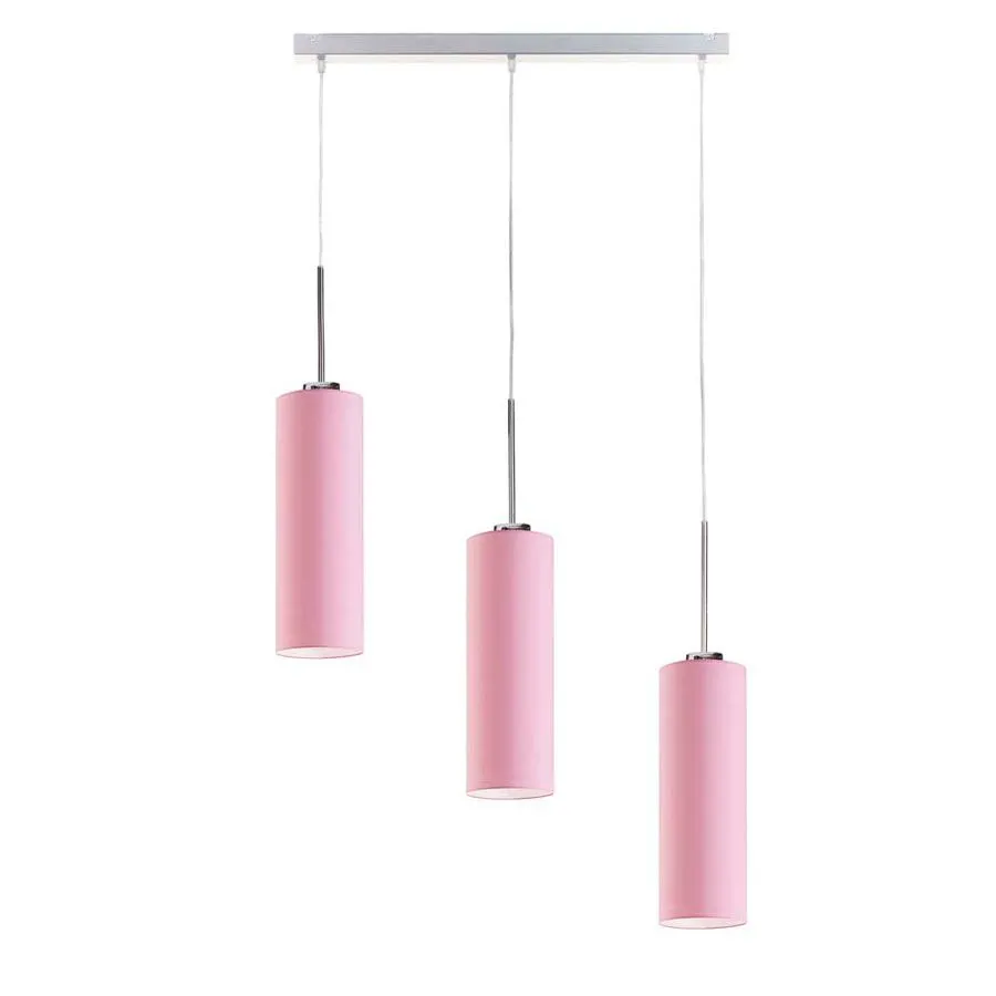 Lampa z podłużnymi kloszami na chromowanym stelażu - K1-T86