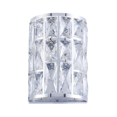 Maytoni Kinkiet LAMPA ścienna GELID MOD184-WL-01-CH  kryształowa OPRAWA półokrągła glamour crystal chrom przezroczysta Maytoni