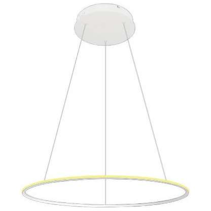Wisząca LAMPA biurowa SLIM/000055/4000/W MDECO metalowa OPRAWA zwis LED 63W 4000K ring biały