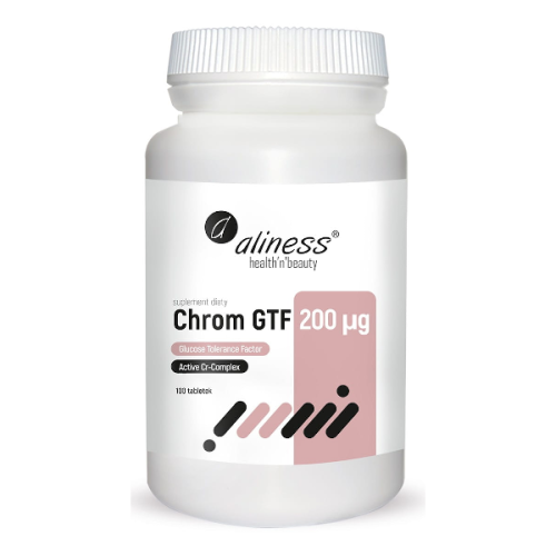 Aliness Chrom GTF Active Cr-Complex 200 g Chrom z Drożdży (100 tab) ali-131