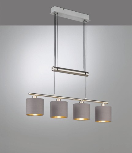 Trio Leuchten Garda lampa wisząca, metal, nikiel matowy/szary/złoty (305400441)