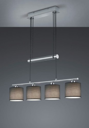 Trio Lampa wisząca Garda nikiel mat/popiel 4x40W 305400411 305400411