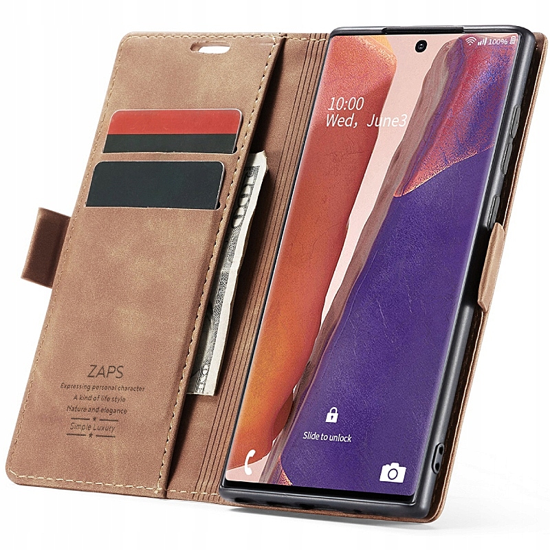 Spacecase Etui Wallet Galaxy Note 20 Ultra light brown
