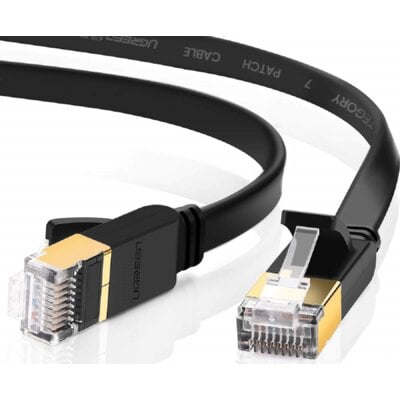 UGREEN Ugreen CAT.7 kabel sieciowy RJ45, ekranowany (STP), 10 Gbps, 600 MHz/s, idealne do Switch, routerów, modemów, paneli krosowniczych, Accesspoint, 3 m, czarny 11262