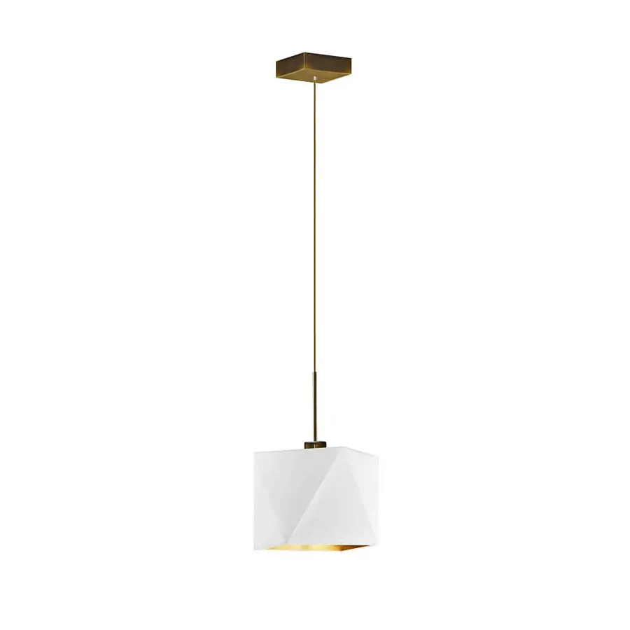 Lampa wisząca regulowana na złotym stelażu - S0-E31