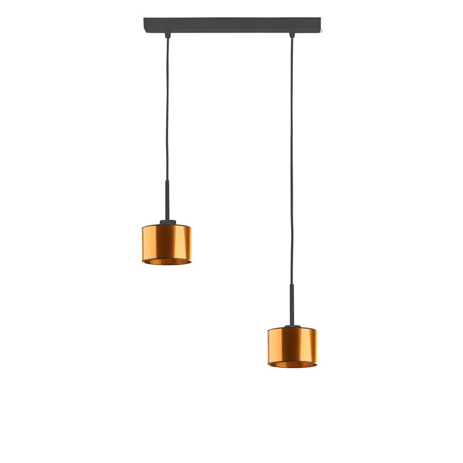 Miedziana podwójna lampa wisząca regulowana - 5X EX434 T2-E86