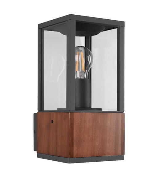 Elewacyjna LAMPA zewnętrzna GARONNE 201860130 Trio ogrodowa OPRAWA ścienna outdoor IP44 drewno