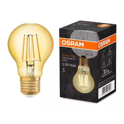 Osram Ledvance Vintage 1906 led dim cl globe125 fil gold 55 dim 7,5w/825 e27