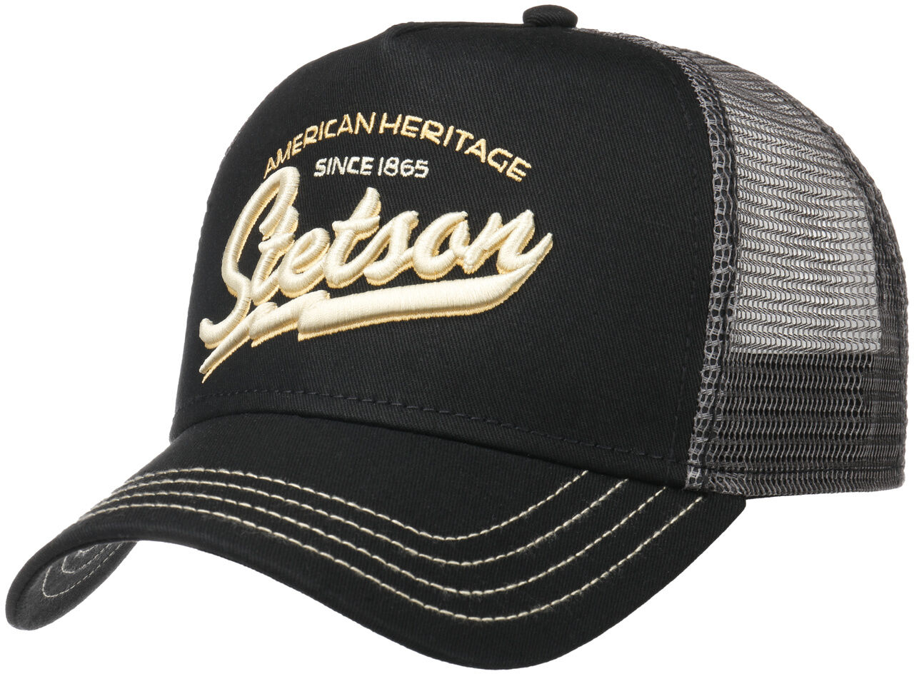 Czapka Trucker Since 1865 by Stetson, czarny, One Size