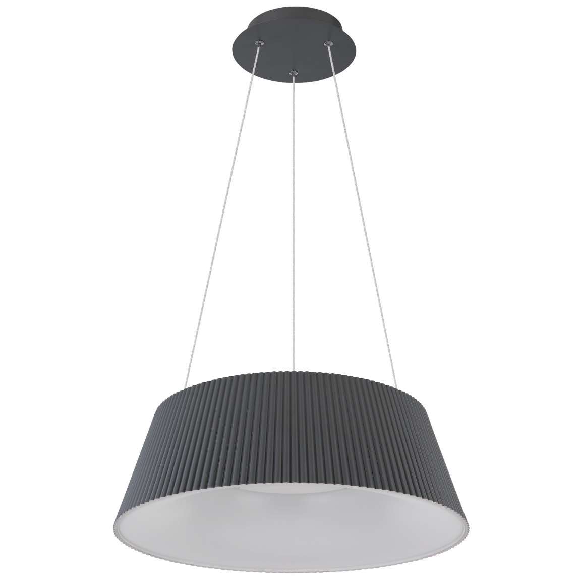 Globo Lighting Plisowana LAMPA wisząca CROTONE 48801AH-45 abażurowa OPRAWA plisowana LED 45W 3000K 6000K zwis grafitowy 48801AH-45