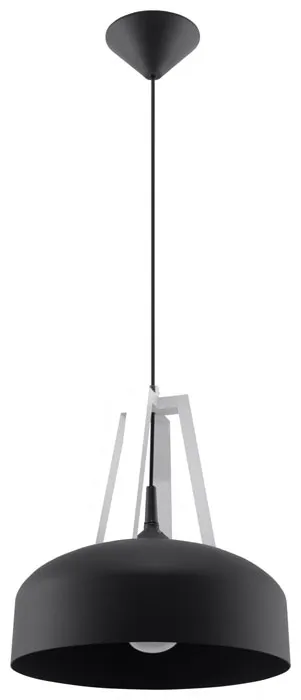 Czarna drewniana lampa wisząca loft - EX516 E1-P08
