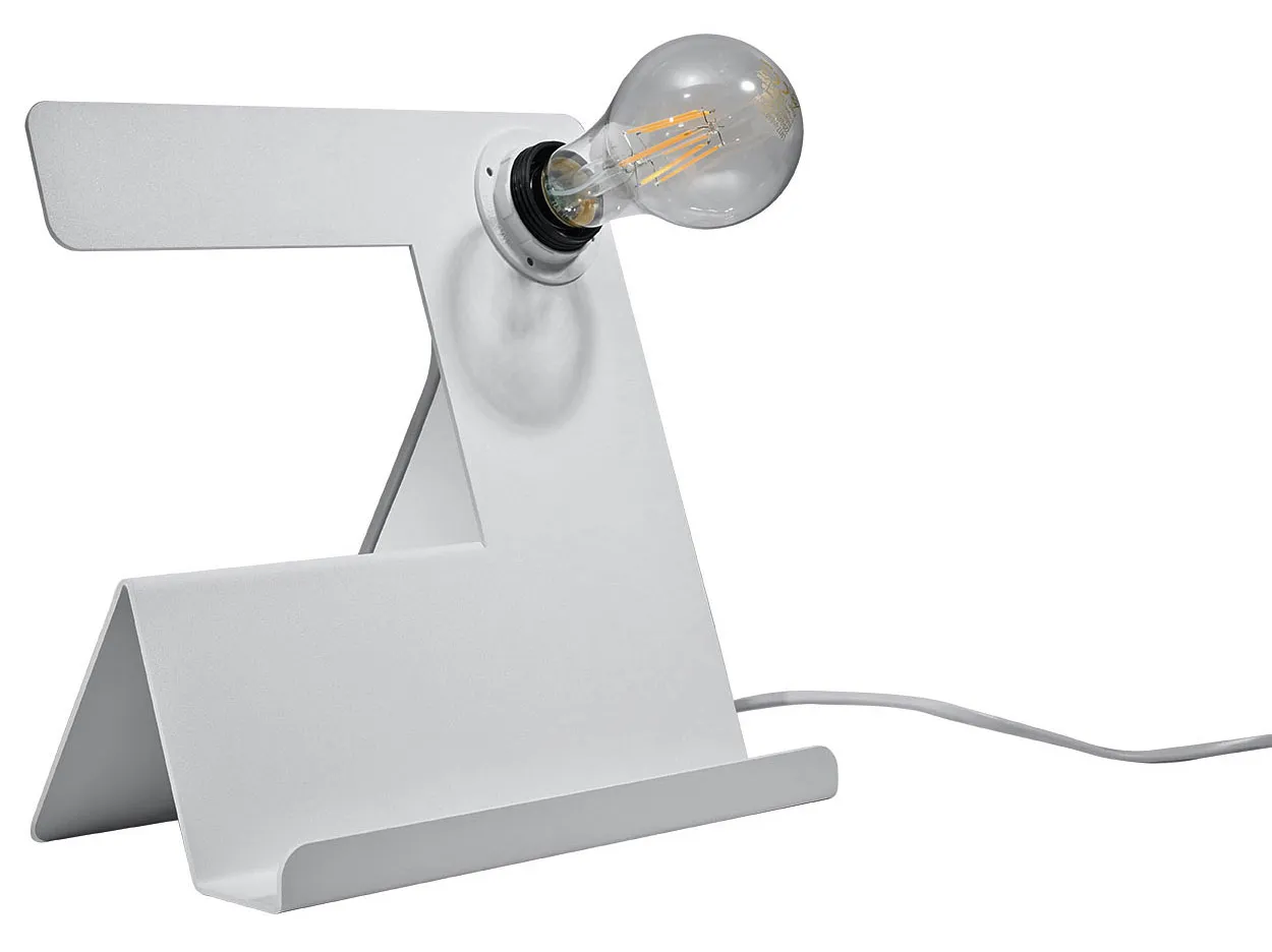 Biała industrialna lampka stołowa - EX562 S7-W87