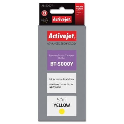 ActiveJet Tusz AB-5000Y (zamiennik Brother BT-5000Y; Supreme; 50 ml; żółty) 2_201829