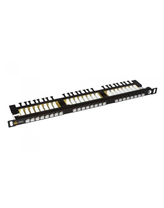 Solarix Panel krosow 19'' 24xRJ45 CAT6 UTP cabl. manag. 0,5 U SX24HD-6-UTP-BK
