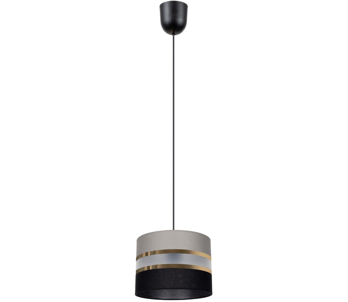 Żyrandol na lince CORAL 1xE27/60W/230V czarno-szary