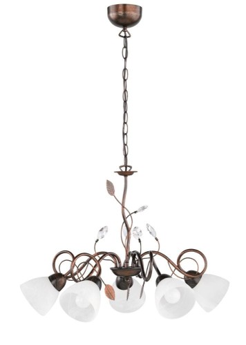 Trio Oświetlenie Leuchten Traditio Lampa Wisząca Ciemnobrązowy, Rudy, 5-punktowe (110700528)