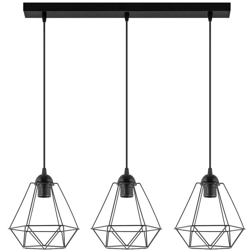 Industrialna lampa wisząca VEN W-L 1210/3 druciana czarne