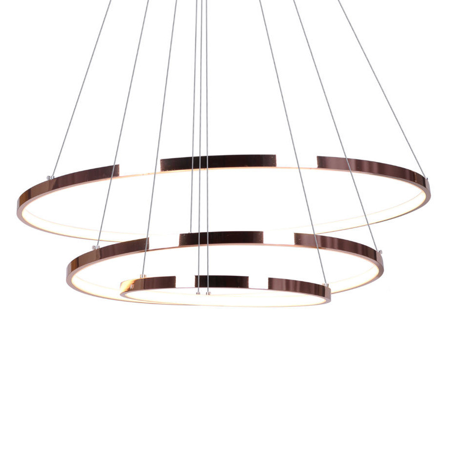 LAMPA wisząca K-8153 KAJA metalowa OPRAWA okrągły ZWIS pierścienie LED 113W 4000K rings złote