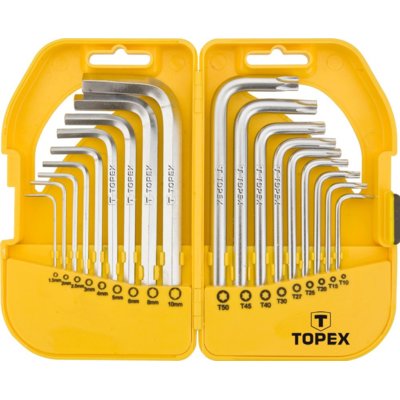 Topex Klucze hex i torx, komplet 18 sztuk, , 35D952