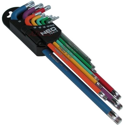 NEO-TOOLS Klucze Torx kolorowe 9 szt.