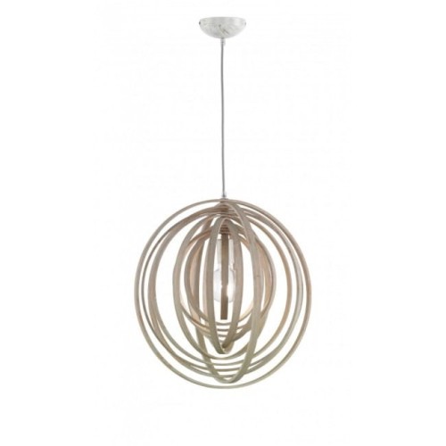 Trio Leuchten Designerska okrągła lampa wisząca okrągła drewno - Arrange