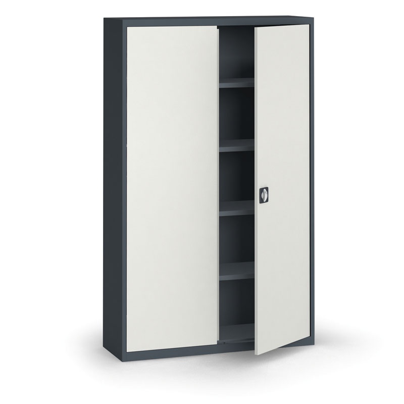B2B Partner Szafa metalowa, 1950 x 1200 x 400 mm, 4 półki, antracyt/szara 485045
