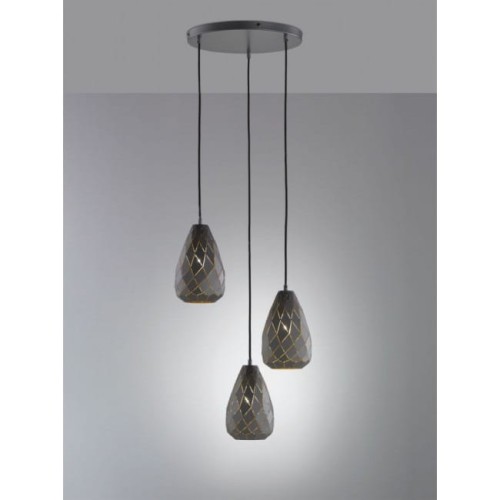 Trio Leuchten 3-pkt lampa wisząca Onyx w szlachetnej kolorystyce