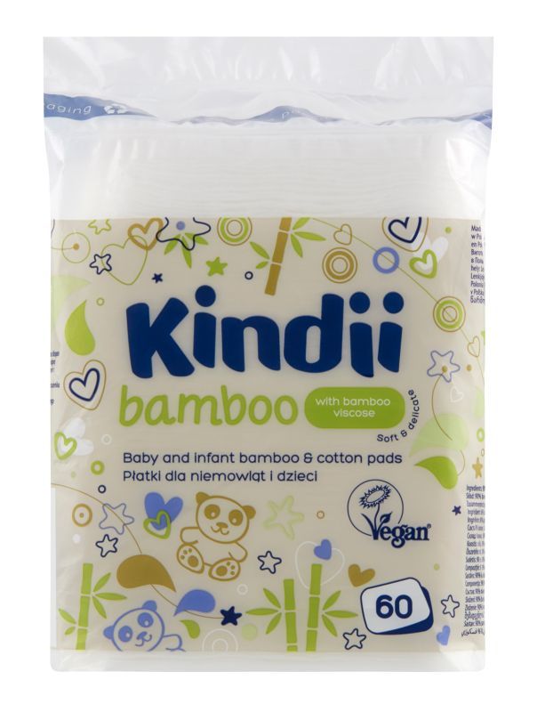 Harper Hygienics Kindii Bamboo miękkie płatki kosmetyczne dla dzieci i niemowląt 60 sztuk 1141571