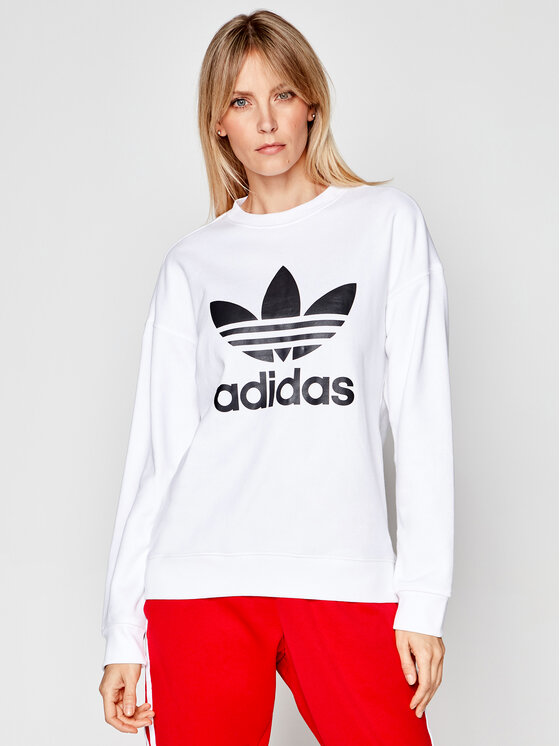 Adidas Bluza Trefoil GN2961 Biały Regular Fit