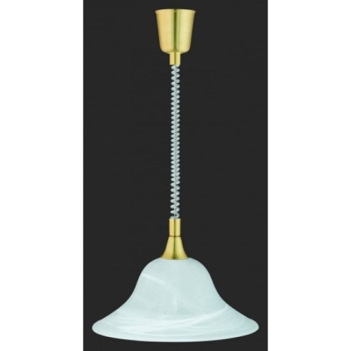 Trio T R I O Lampa wisząca 1 x E27 60W, Mosiądz/biały, seria 3407 (301700108)