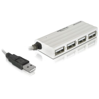 Delock HUB USB 2.0 4-PORTY BIAŁY