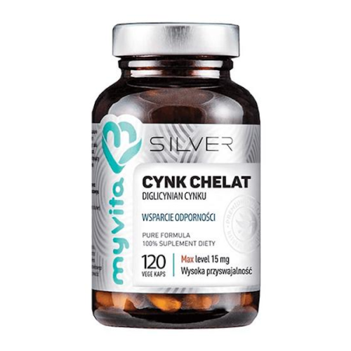 MyVita Cynk chelat diglicynian cynku 15 mg wsparcie odporności 60 kapsułek Silver