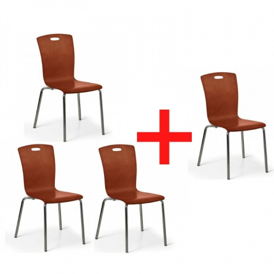 B2B Partner Fotel do jadalni Rita, orzech, 3+1 GRATIS 483043
