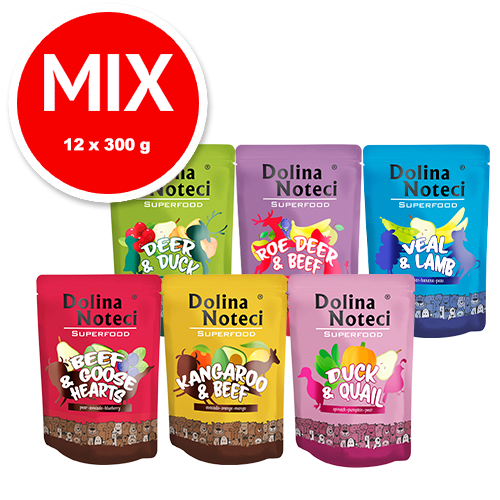 Dolina Noteci SUPERFOOD MIX SMAKÓW 12 x 300g karma mokra dla psa 44546-uniw