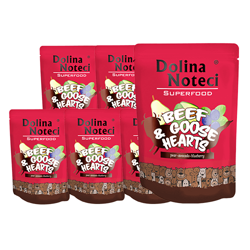 Dolina Noteci SUPERFOOD wołowina z sercami z gęsi 10x300g karma mokra dla psa 44545-uniw