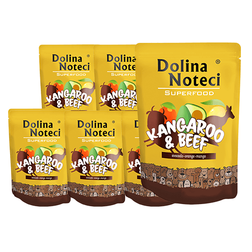 Dolina Noteci SUPERFOOD kangur i wołowina 10 x 300g karma mokra dla psa 44543-uniw
