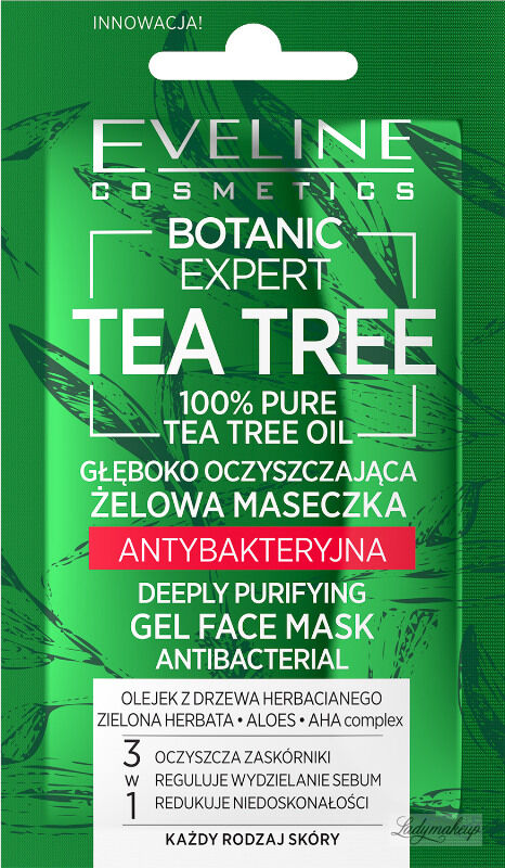 Eveline Botanic Expert Tea Tree Żelowa Maseczka antybakteryjna głęboko oczyszczająca 7ml