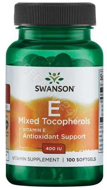 SWANSON Witamina E 400 IU mieszanka tokoferoli Vitamin E mixed tocopherols 100 kapsułek