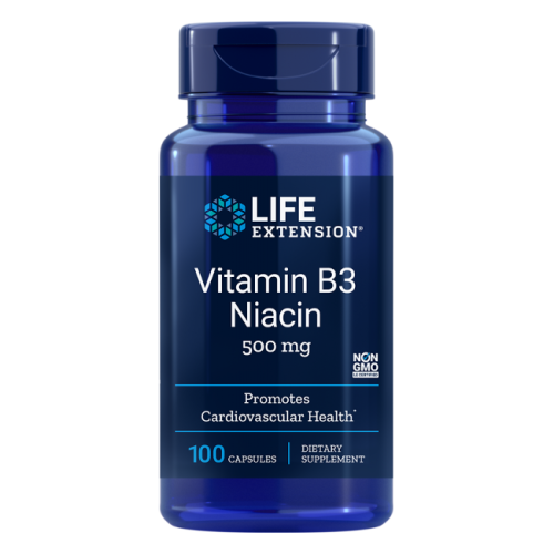 Witamina B3 Niacyna 500 mg/100 kaps. (LifeExtension)
