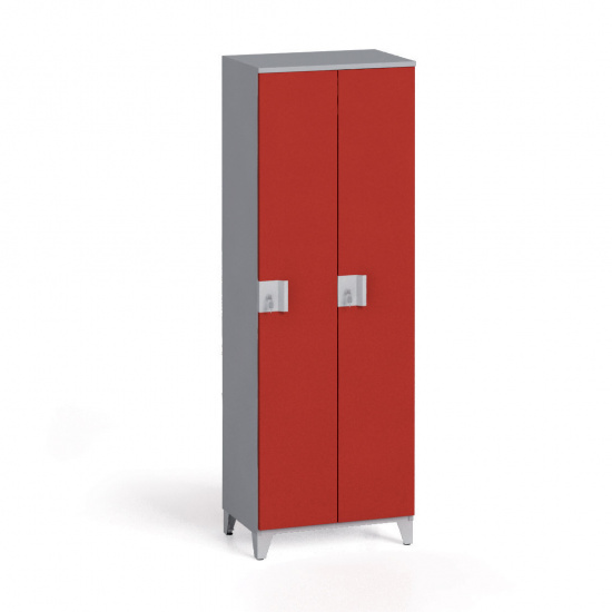 B2B Partner Szafa dwuczęściowa 1750 x 600 x 400 mm, szary/czerwony 6100900