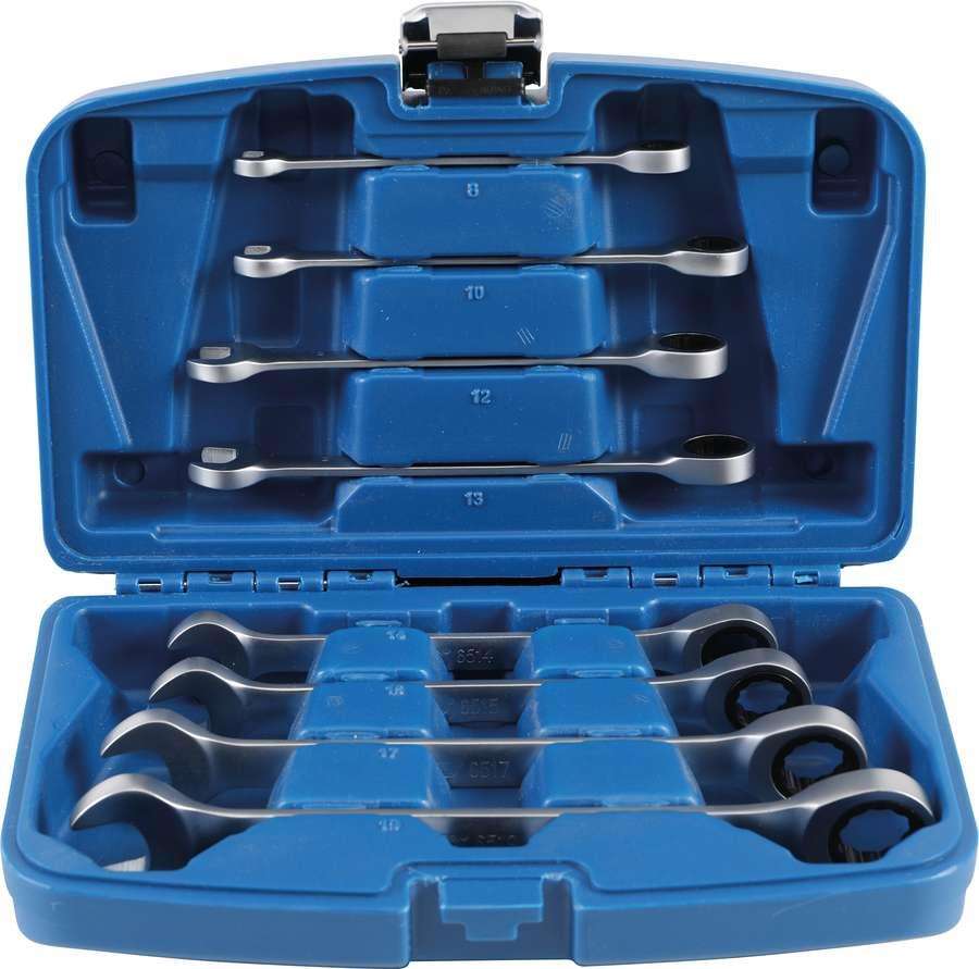 BGS Technic Klucze płasko oczk, 8-19 mm z grzechotką 8 szt. B.6540