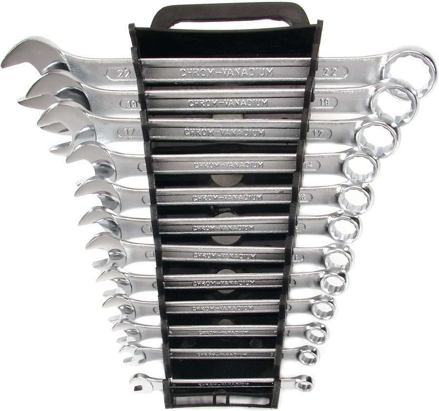 BGS zestaw kluczy płasko-oczkowy, zgodnie z normą DIN 3113, 6  22 MM, 12-częściowy, 1211