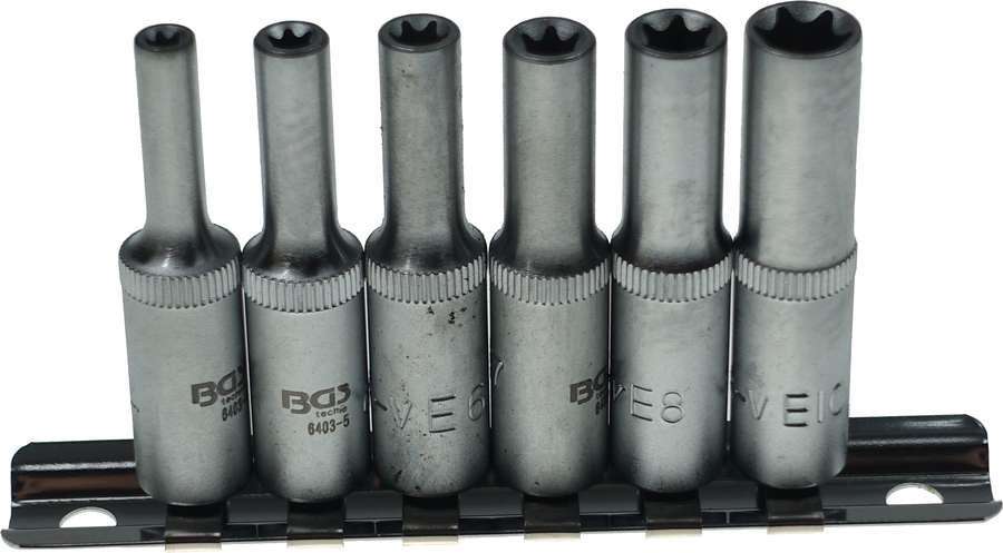 BGS nakładka na klucz nasadowy, głęboki profil, do E-E4  E10, 6,3 (1/4), 6-częściowy, 1 sztuki, 6403